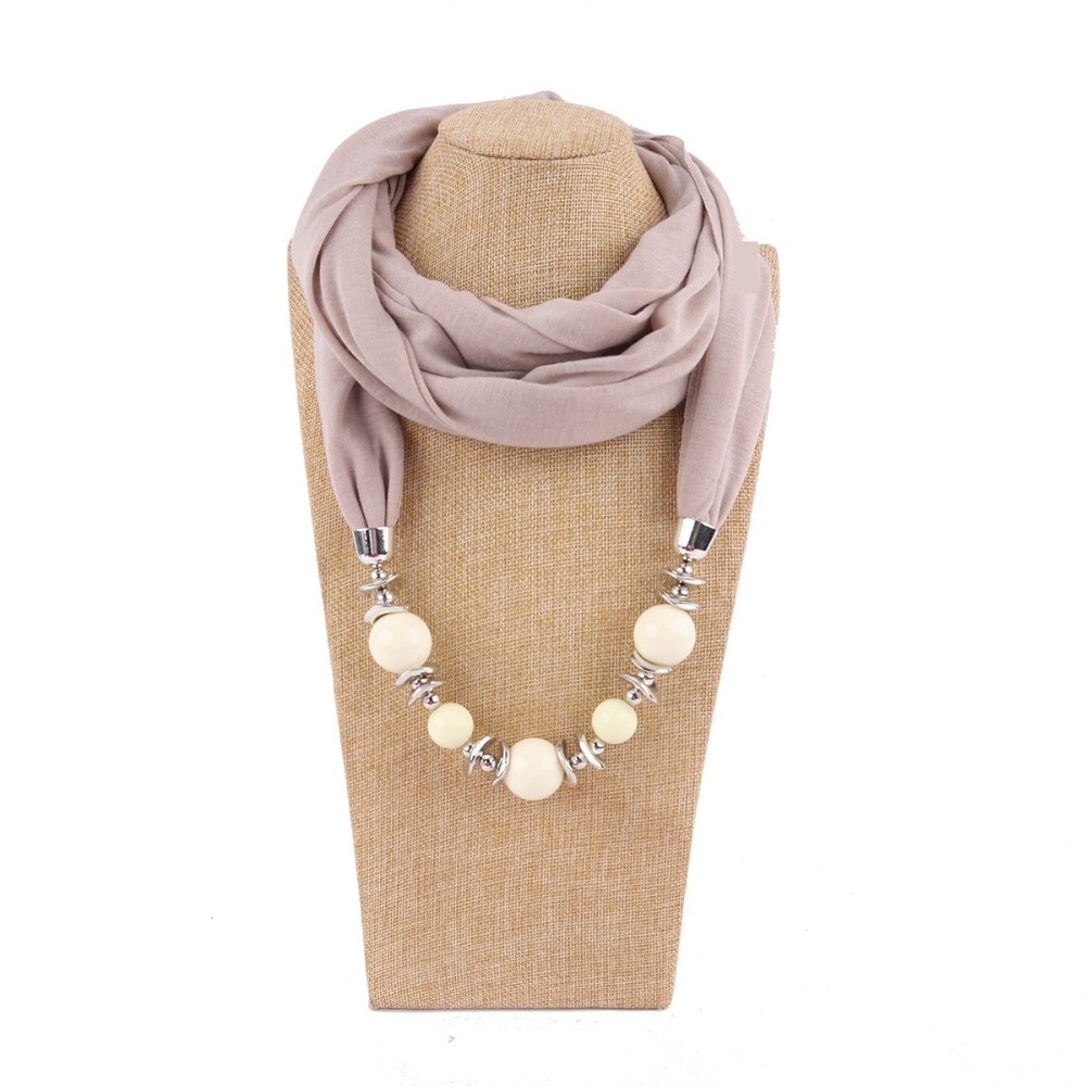 Infinity Scarf Knit - New Chiffon Scarf Beaded Solid Color